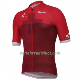 Set Rotes Kurzarmtrikot + Trägershorts 2018 Tour de Suisse